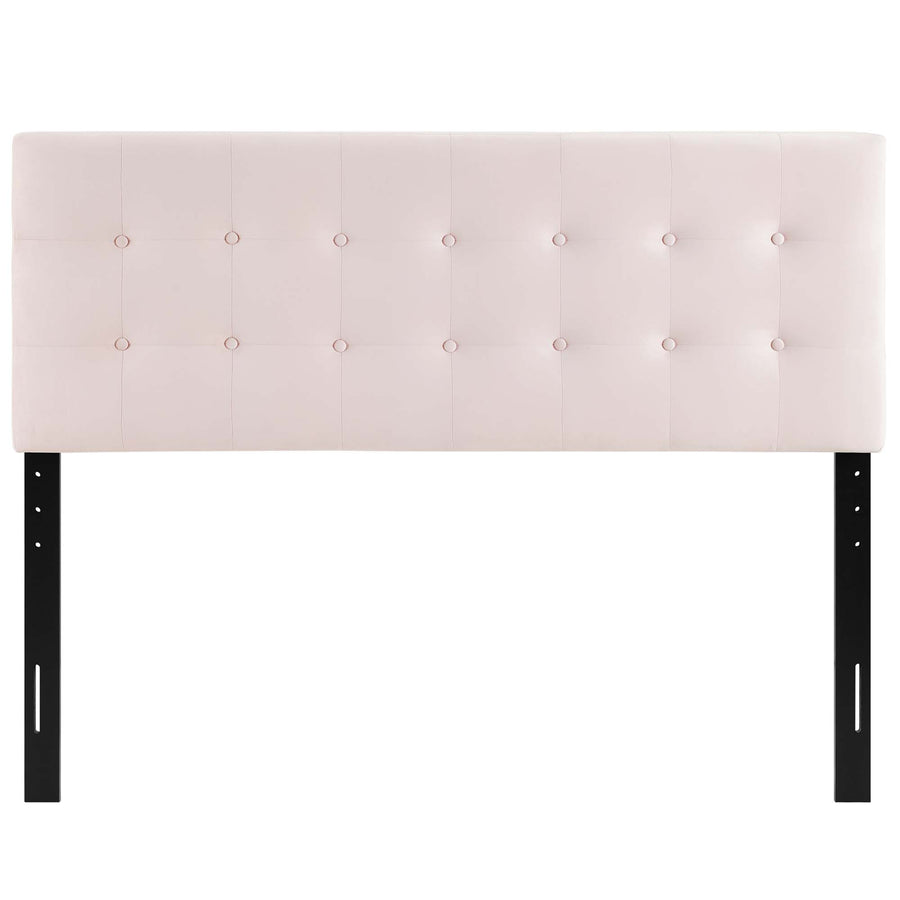 Vale Biscuit Tufted Performance Velvet Queen Headboard in Pink