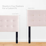 Vale Biscuit Tufted Performance Velvet Queen Headboard in Pink