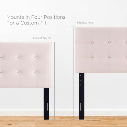 Emily Biscuit Tufted Performance Velvet Queen Headboard by Furniture For America