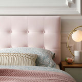 Vale Biscuit Tufted Performance Velvet Queen Headboard in Pink