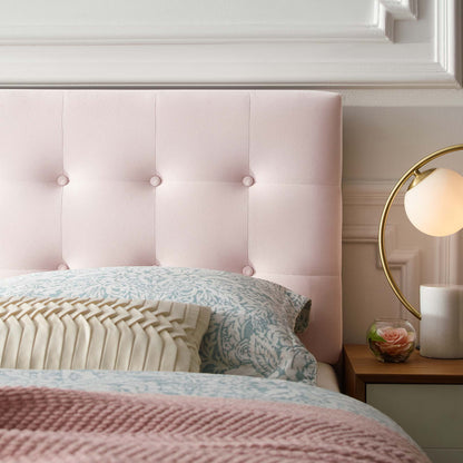 Emily Biscuit Tufted Performance Velvet Queen Headboard by Furniture For America