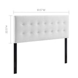 Vale Biscuit Tufted Performance Velvet Queen Headboard in White