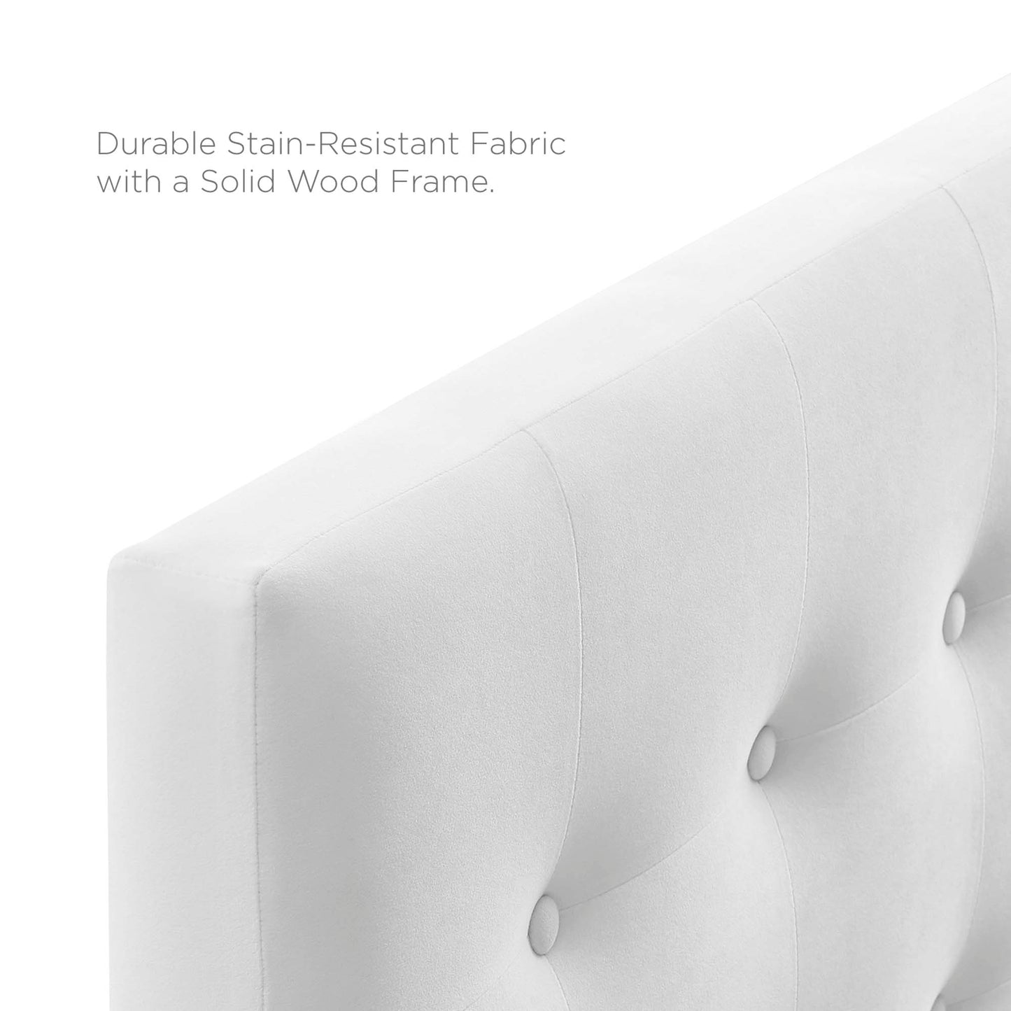 Emily Biscuit Tufted Performance Velvet Queen Headboard by Furniture For America