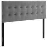 Vale Biscuit Tufted Performance Velvet King Headboard in Gray