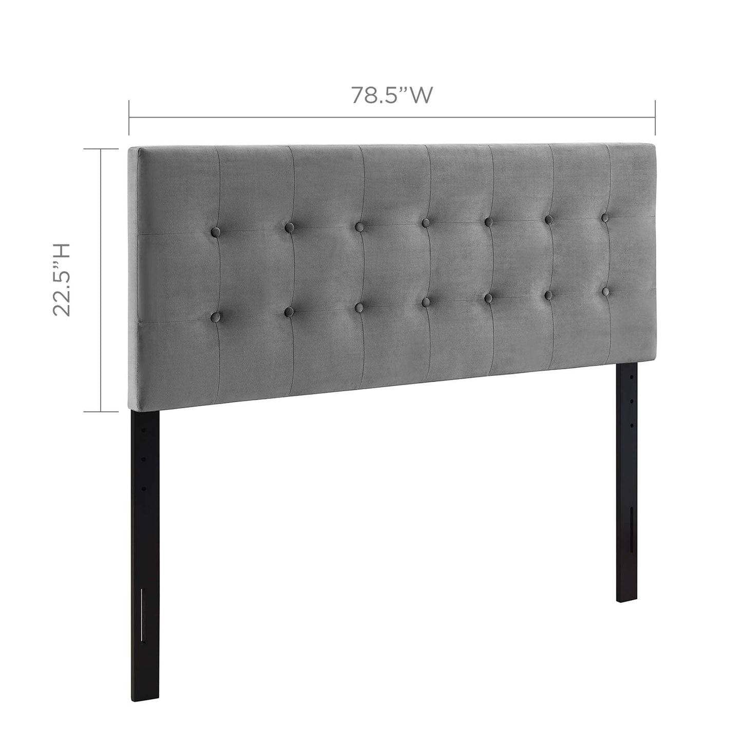 Emily Biscuit Tufted Performance Velvet King Headboard by Furniture For America