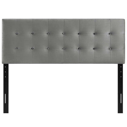 Emily Biscuit Tufted Performance Velvet King Headboard by Furniture For America