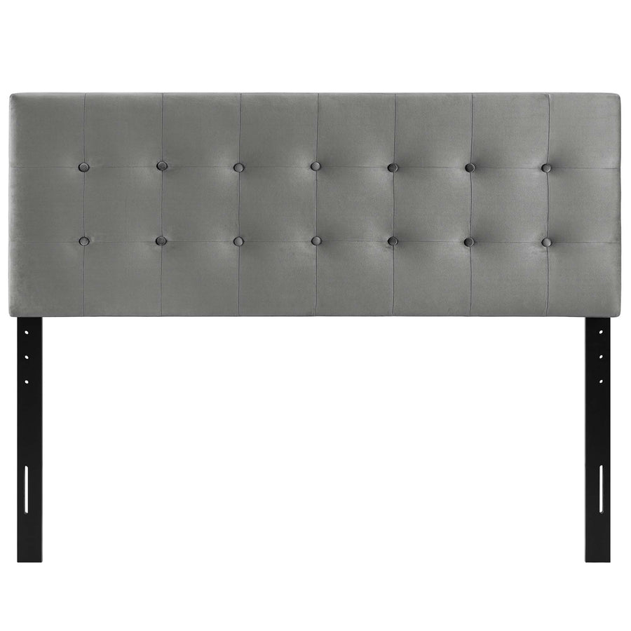 Vale Biscuit Tufted Performance Velvet King Headboard in Gray