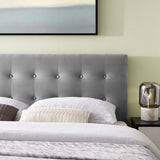 Vale Biscuit Tufted Performance Velvet King Headboard in Gray