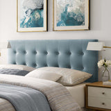 Vale Biscuit Tufted Performance Velvet King Headboard in Light Blue