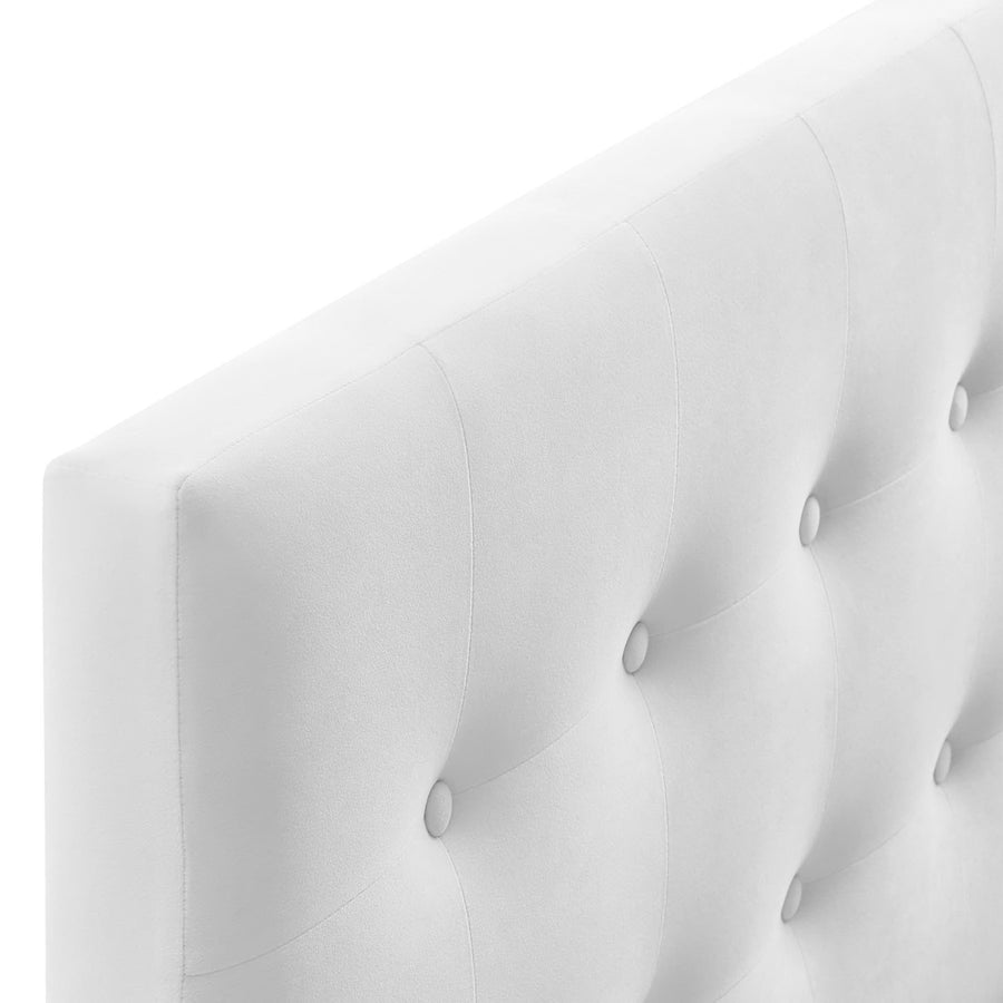 Vale Biscuit Tufted Performance Velvet King Headboard in White