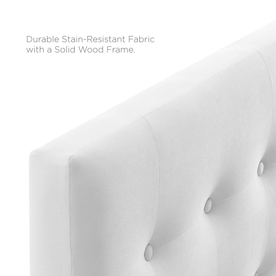 Vale Biscuit Tufted Performance Velvet King Headboard in White