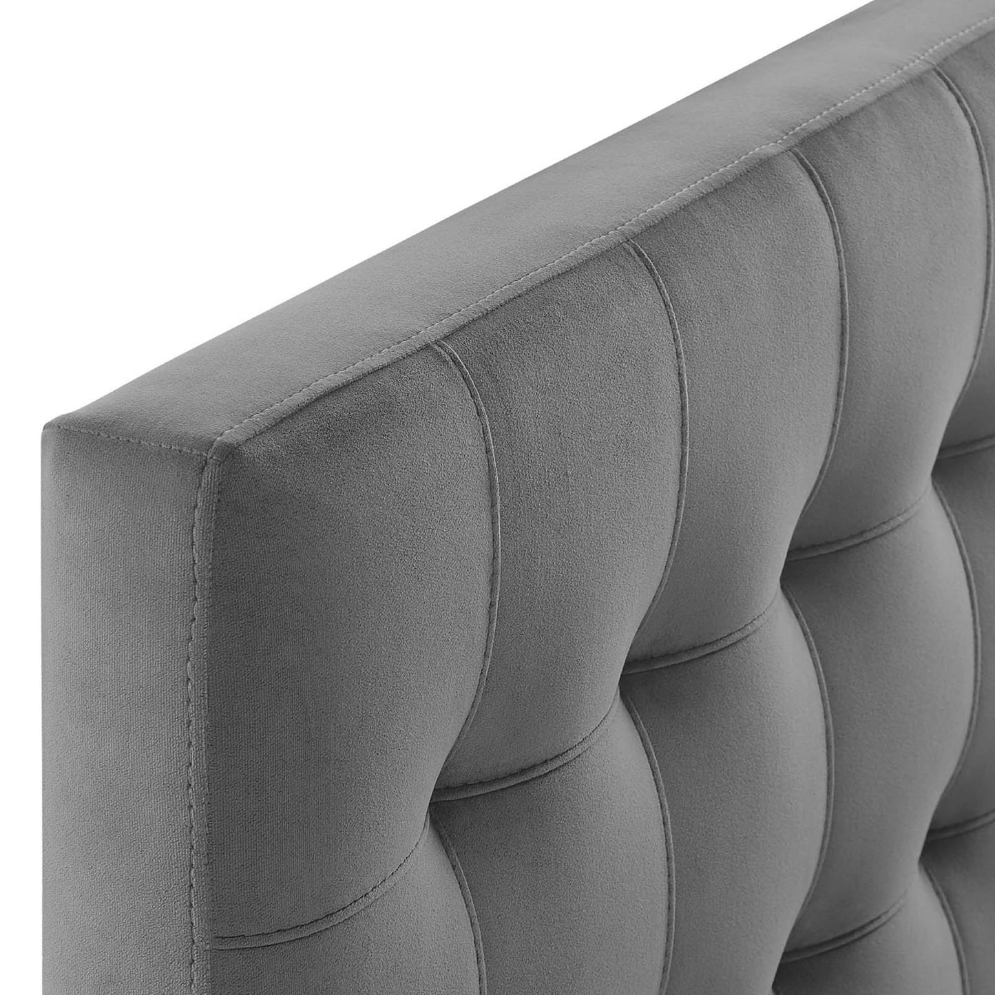 Lily Biscuit Tufted Performance Velvet Twin Headboard by Furniture For America