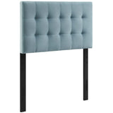 Cleo Biscuit Tufted Performance Velvet Twin Headboard in Light Blue