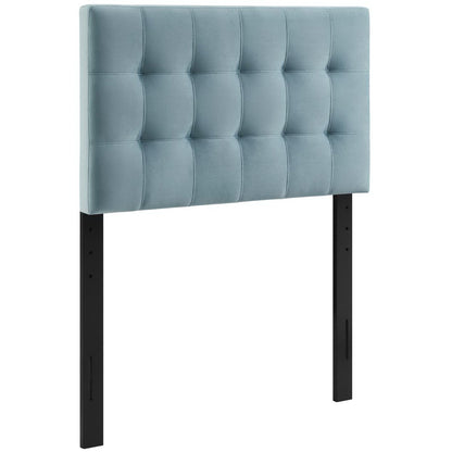 Lily Biscuit Tufted Performance Velvet Twin Headboard by Furniture For America