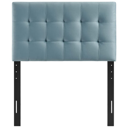 Lily Biscuit Tufted Performance Velvet Twin Headboard in Light Blue