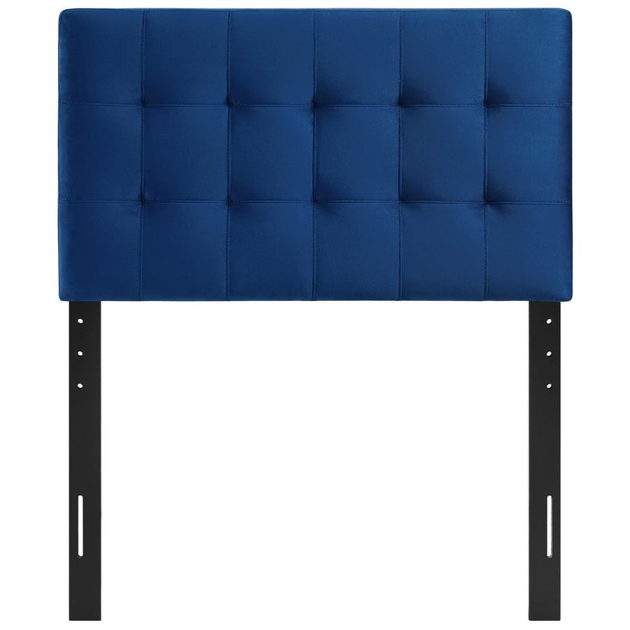 Cleo Biscuit Tufted Performance Velvet Twin Headboard in Navy