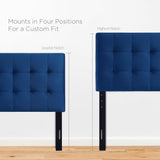 Cleo Biscuit Tufted Performance Velvet Twin Headboard in Navy