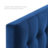 Cleo Biscuit Tufted Performance Velvet Twin Headboard in Navy