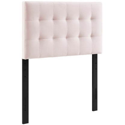 Lily Biscuit Tufted Performance Velvet Twin Headboard by Furniture For America