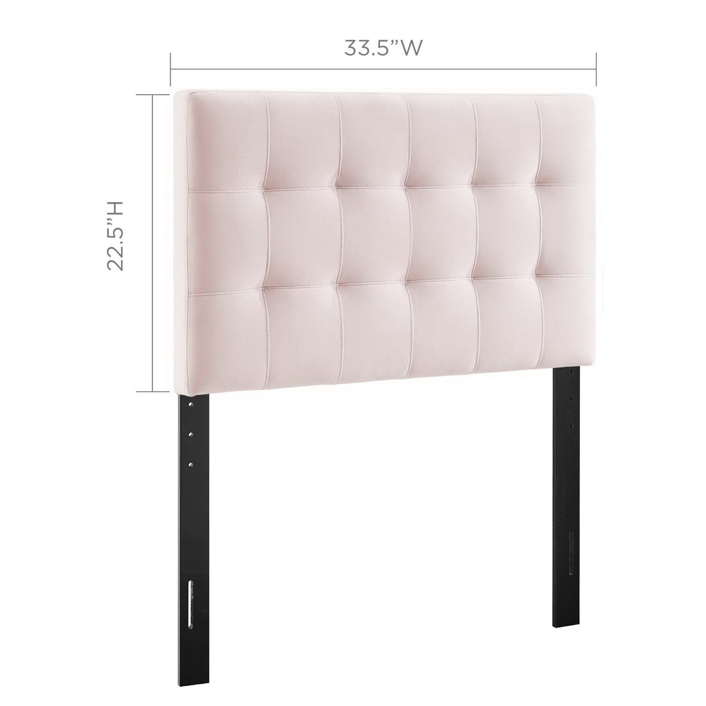 Lily Biscuit Tufted Performance Velvet Twin Headboard by Furniture For America