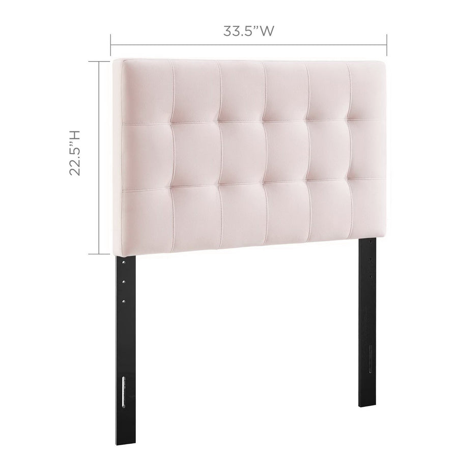 Cleo Biscuit Tufted Performance Velvet Twin Headboard in Pink