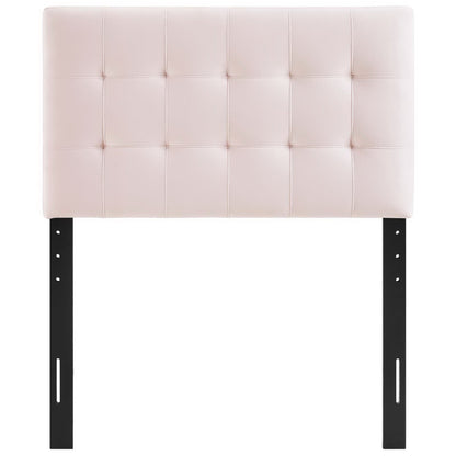 Lily Biscuit Tufted Performance Velvet Twin Headboard by Furniture For America