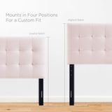 Cleo Biscuit Tufted Performance Velvet Twin Headboard in Pink