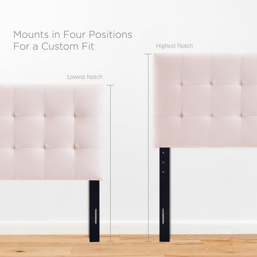 Cleo Biscuit Tufted Performance Velvet Twin Headboard in Pink