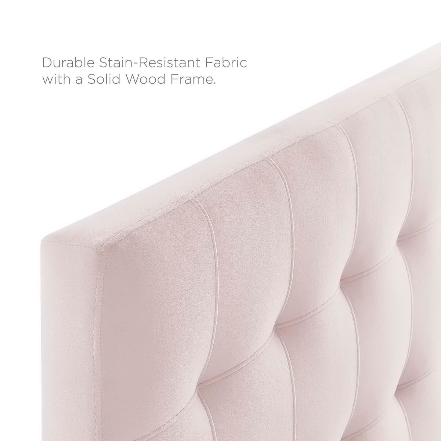 Lily Biscuit Tufted Performance Velvet Twin Headboard by Furniture For America