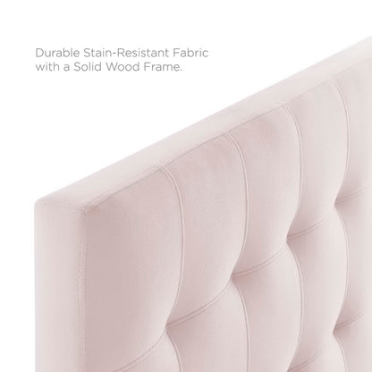 Lily Biscuit Tufted Performance Velvet Twin Headboard by Furniture For America