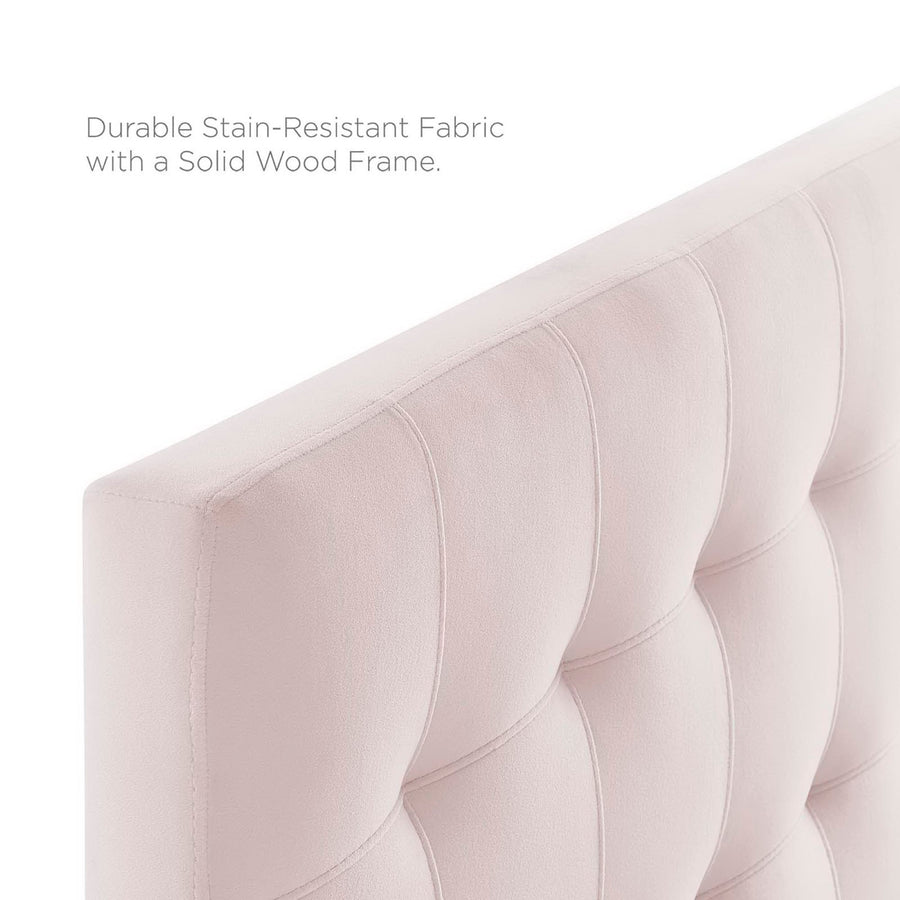 Cleo Biscuit Tufted Performance Velvet Twin Headboard in Pink