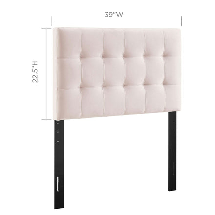 Lily Biscuit Tufted Performance Velvet Twin Headboard in Pink