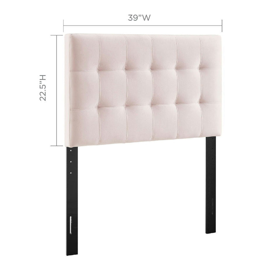 Cleo Biscuit Tufted Performance Velvet Twin Headboard in Pink