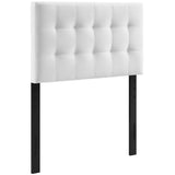 Cleo Biscuit Tufted Performance Velvet Twin Headboard in White