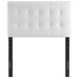 Cleo Biscuit Tufted Performance Velvet Twin Headboard in White