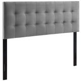 Cleo Biscuit Tufted Performance Velvet Full Headboard in Gray