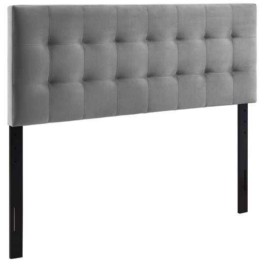 Lily Biscuit Tufted Performance Velvet Full Headboard by Furniture For America
