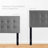 Cleo Biscuit Tufted Performance Velvet Full Headboard in Gray