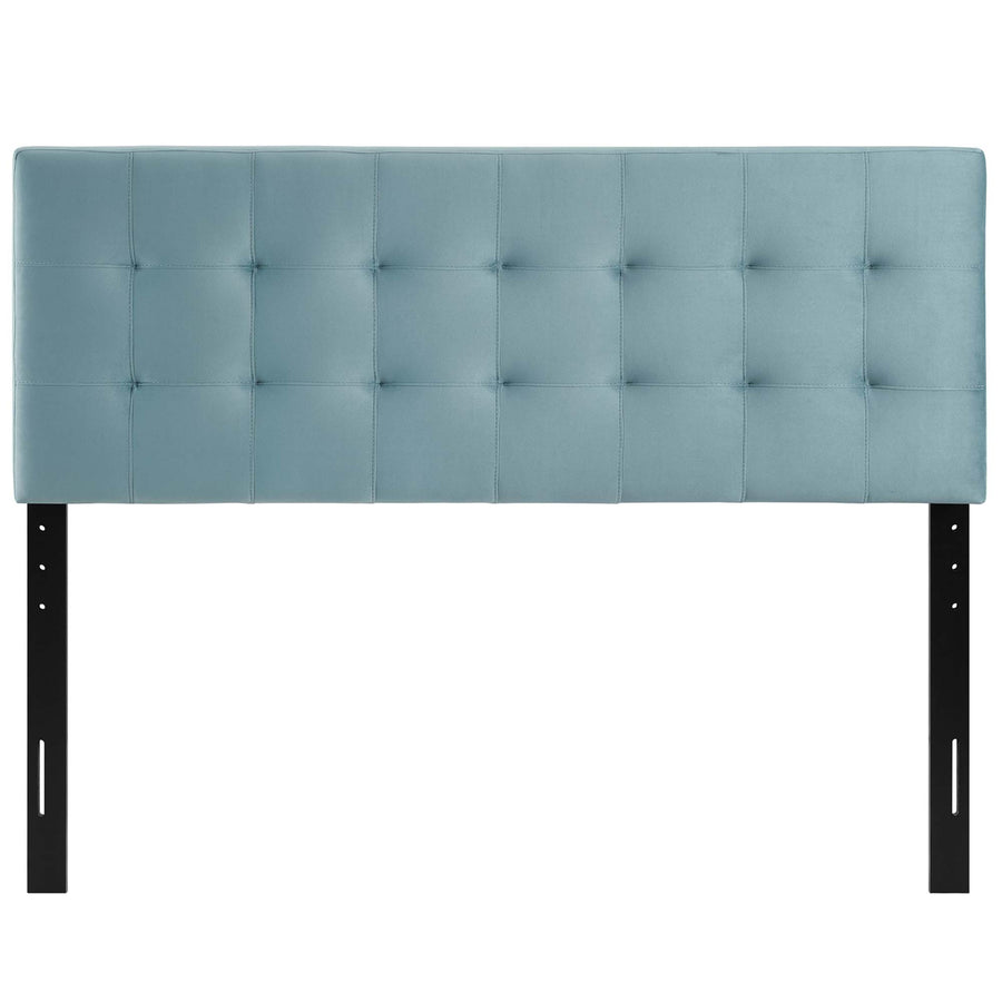 Cleo Biscuit Tufted Performance Velvet Full Headboard in Light Blue