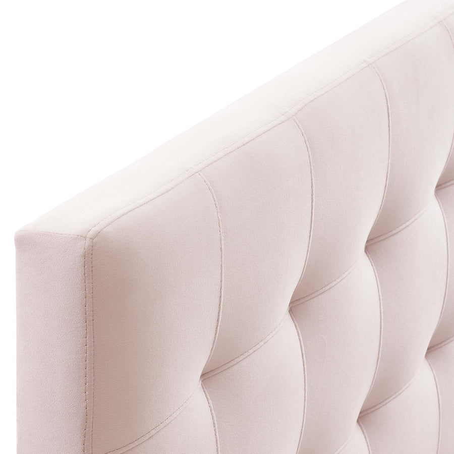 Cleo Biscuit Tufted Performance Velvet Full Headboard in Pink