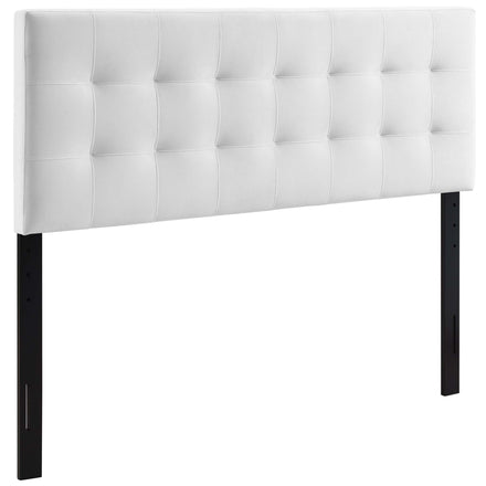 Lily Biscuit Tufted Performance Velvet Full Headboard in White
