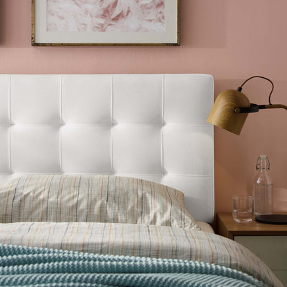 Lily Biscuit Tufted Performance Velvet Full Headboard by Furniture For America