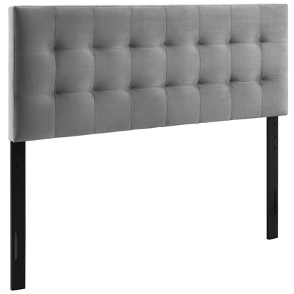 Lily Biscuit Tufted Performance Velvet Queen Headboard by Furniture For America