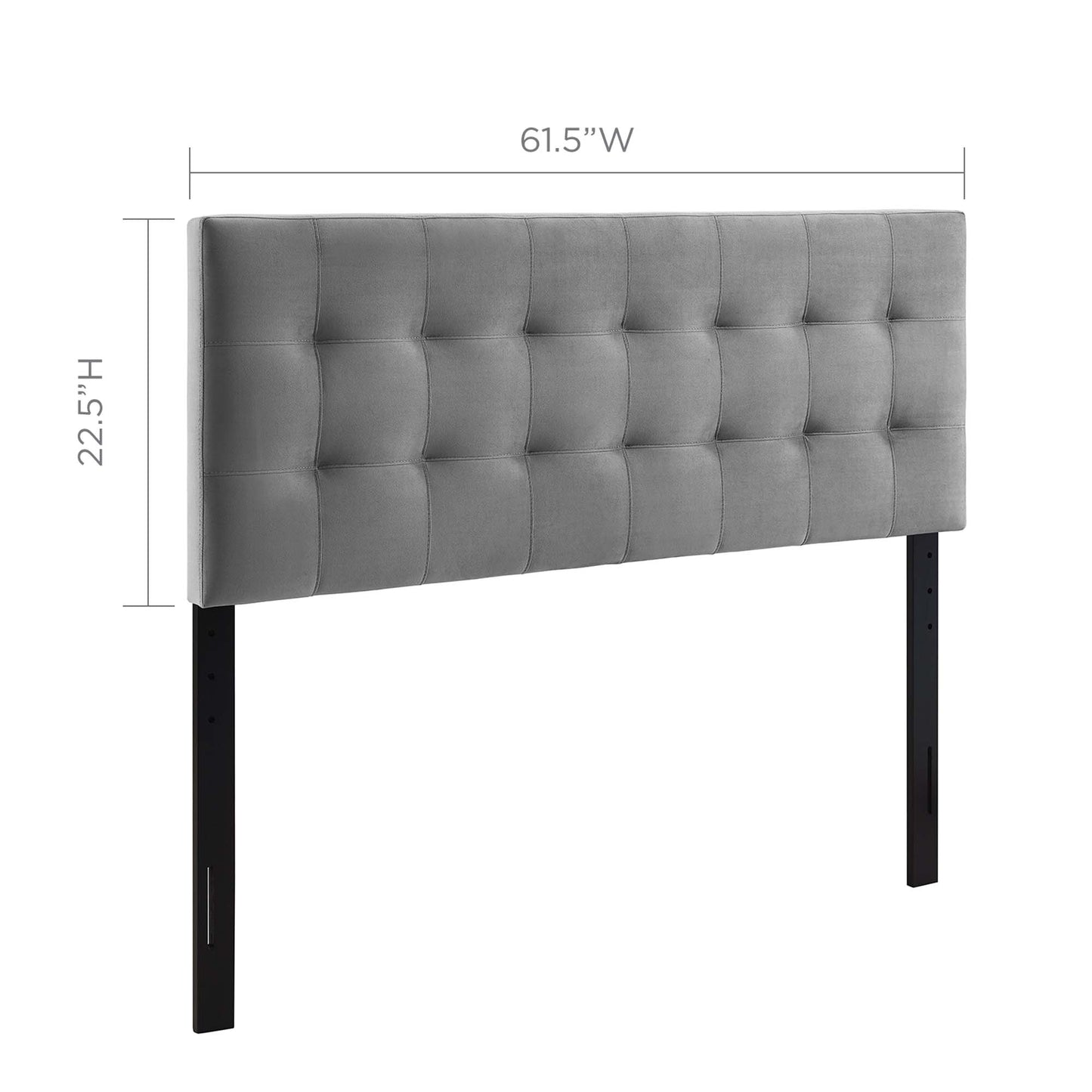 Lily Biscuit Tufted Performance Velvet Queen Headboard by Furniture For America
