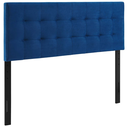 Lily Biscuit Tufted Performance Velvet Queen Headboard by Furniture For America