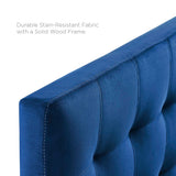 Cleo Biscuit Tufted Performance Velvet Queen Headboard in Navy
