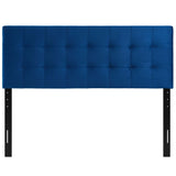 Cleo Biscuit Tufted Performance Velvet Queen Headboard in Navy