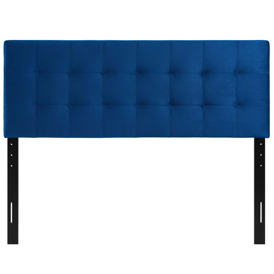 Cleo Biscuit Tufted Performance Velvet Queen Headboard in Navy