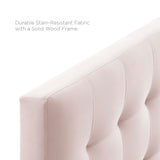 Cleo Biscuit Tufted Performance Velvet Queen Headboard in Pink