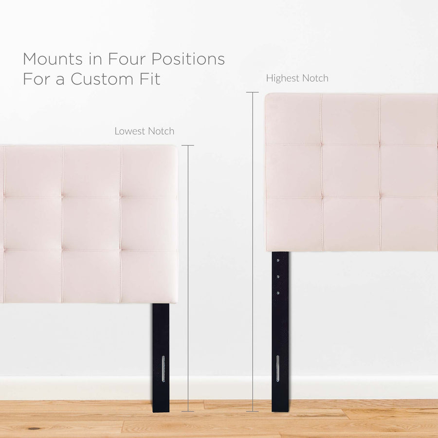 Cleo Biscuit Tufted Performance Velvet Queen Headboard in Pink